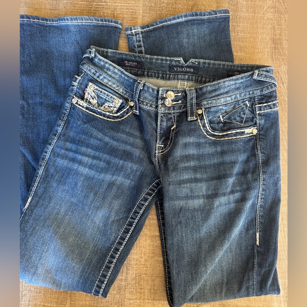 Vigoss Women's Denim Straight Leg Jeans - Picture 4 of 6